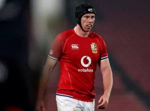 Rugby player Adam Beard in British and Irish Lions kit